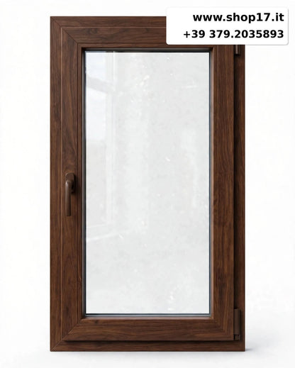 Finestra PVC 1 anta Noce 100x100 - vista 3