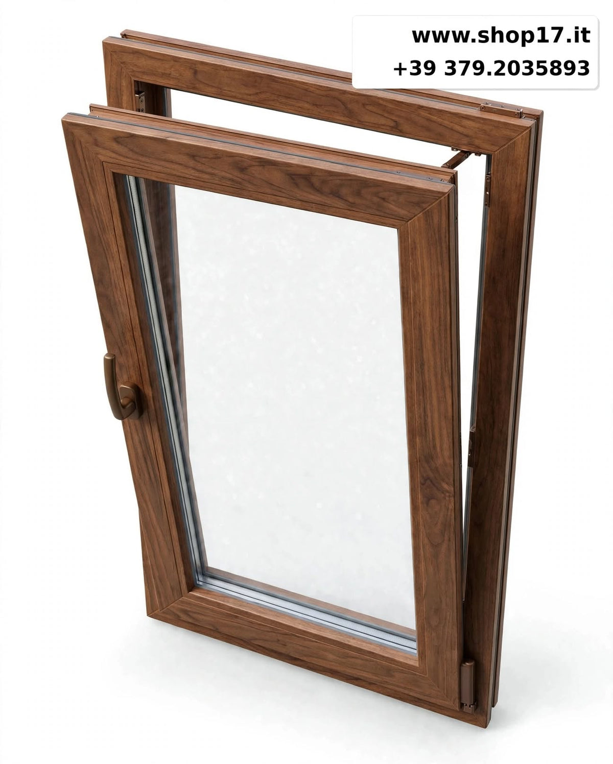 Finestra PVC 1 anta Noce 100x100 - vista 12