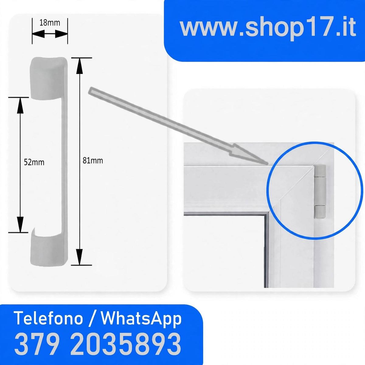 Kit 8 Tappi Copricerniere Grigio per Finestre PVC - Originali MACO - Ricambio Completo
