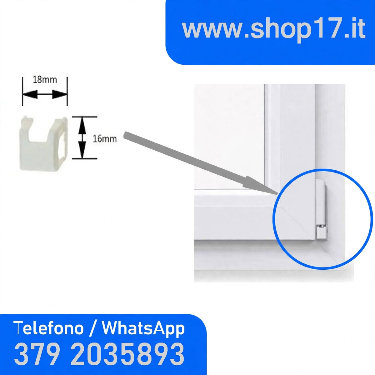 8uds - Funda para bisagras de herraje MACO para ventanas de PVC y puertas francesas - BLANCO