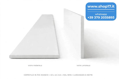 PVC-Drahtabdeckung mit den Maßen 40 x 2,5 mm, Farbe Weiß