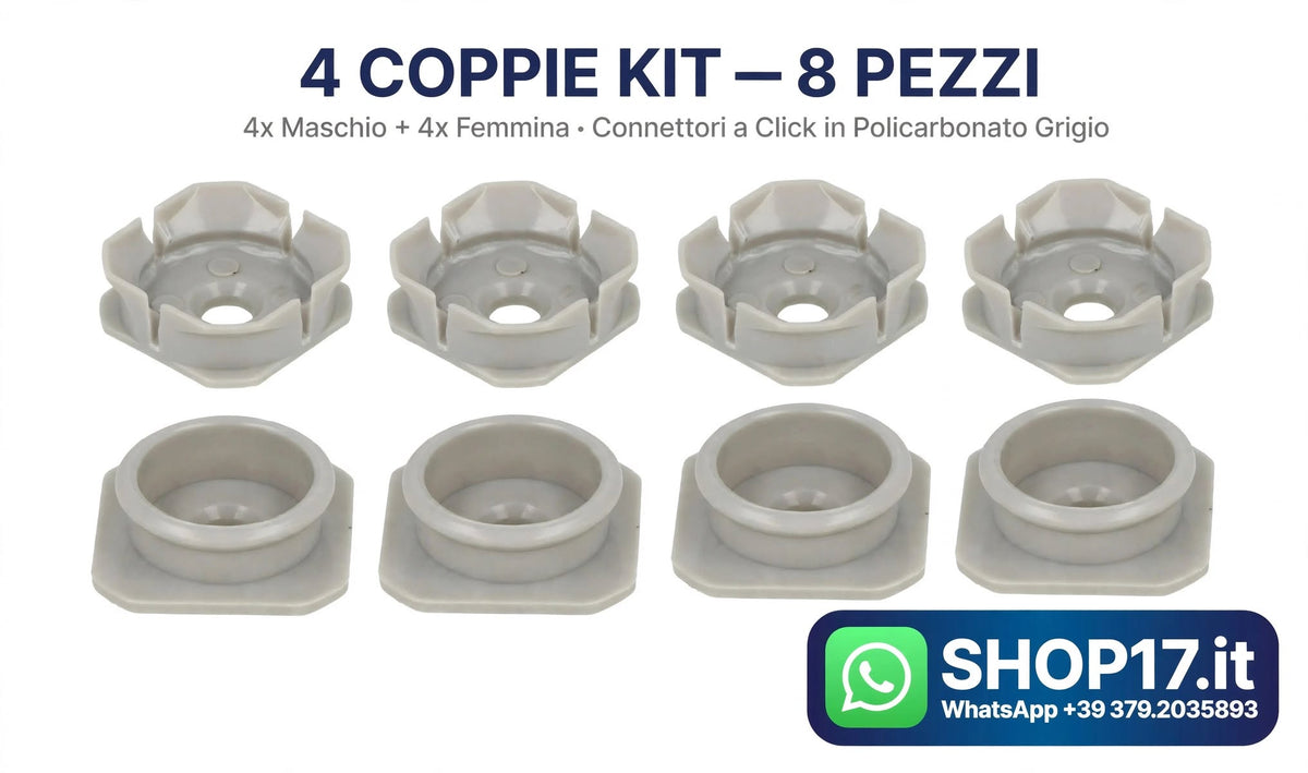 KIT Fissaggio Invisibile Pannelli - 4 Coppie SISO CLICK Original + Segnapunto + Viti Incluse