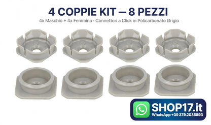 KIT Fissaggio Invisibile Pannelli - 4 Coppie SISO CLICK Original + Segnapunto + Viti Incluse
