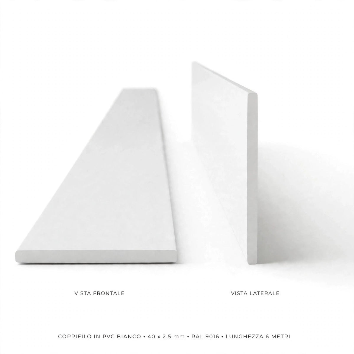 Coprifilo in pvc misura 50x2,5 mm colore Bianco