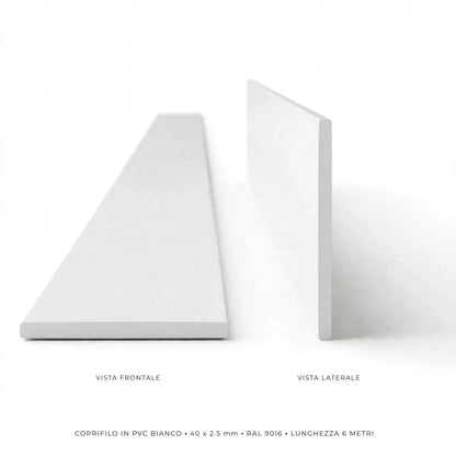 Coprifilo in pvc misura 50x2,5 mm colore Bianco