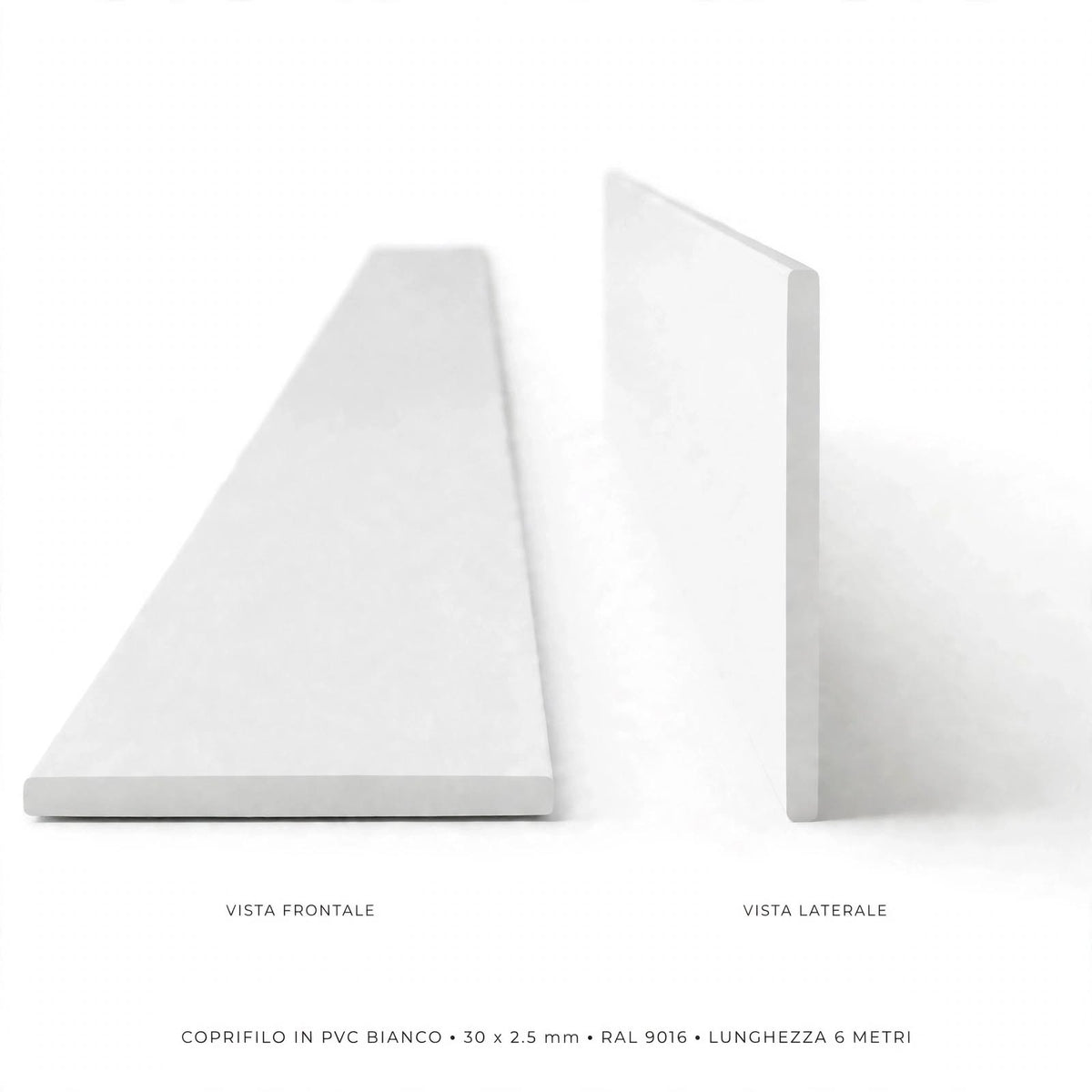 Coprifilo in pvc misura 30x2,5 mm colore Bianco