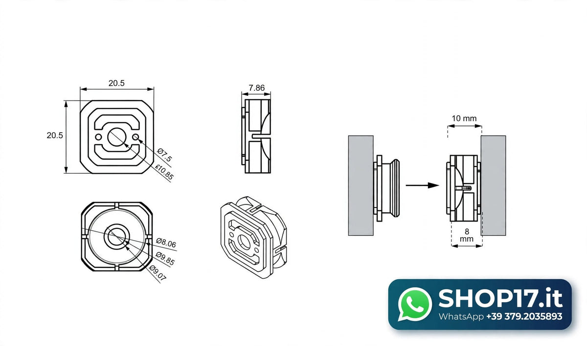 KIT Fissaggio Invisibile Pannelli - 4 Coppie SISO CLICK Original + Segnapunto + Viti Incluse
