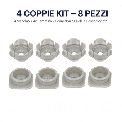 KIT Fissaggio Invisibile Pannelli - 4 Coppie SISO CLICK Original + Segnapunto + Viti Incluse