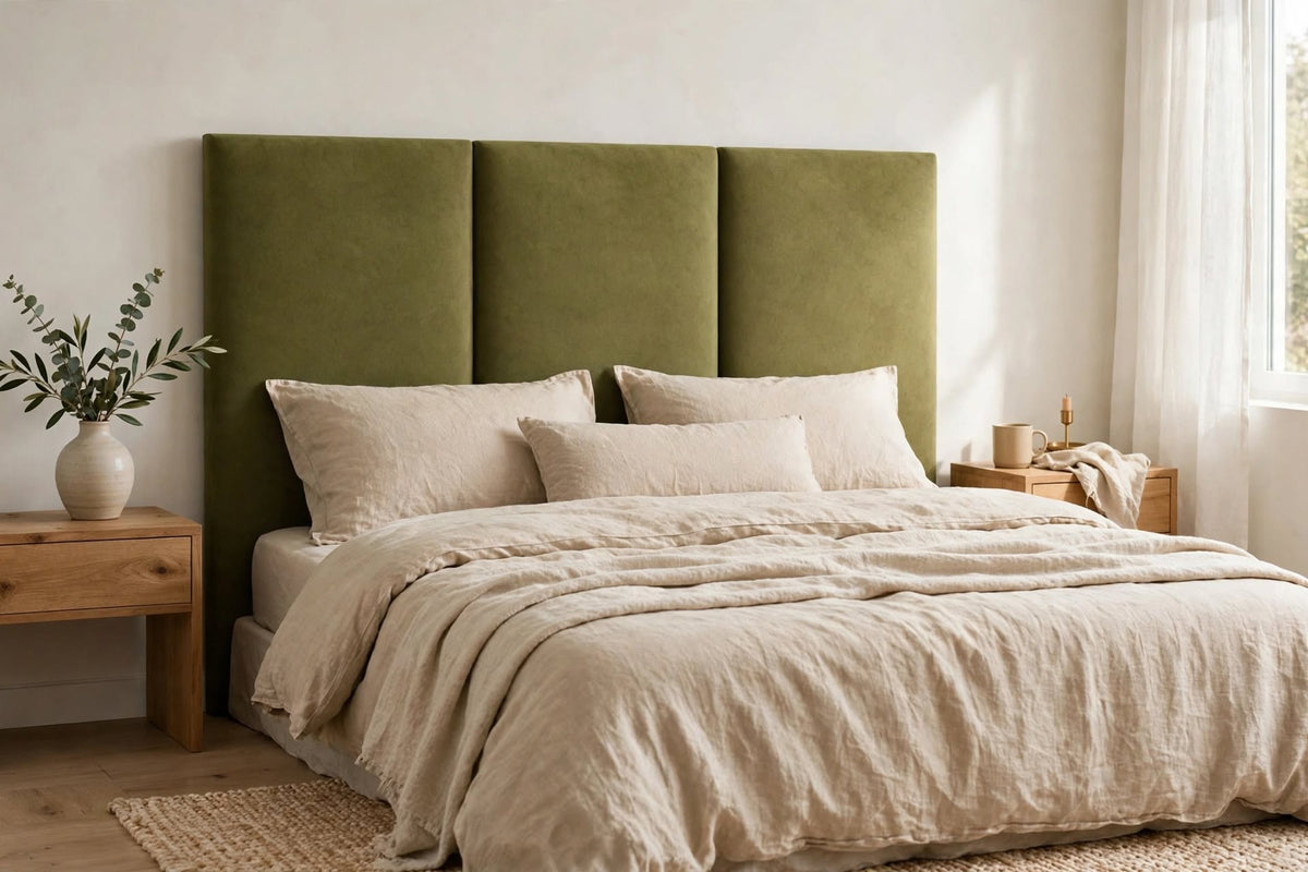 Pannello Imbottito da Parete 100cm - Modello SD - Su Misura H 30-100cm - Velluto Trinity 20 Colori
