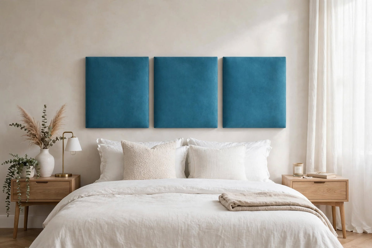 Pannello Imbottito da Parete 100cm - Modello SD - Su Misura H 30-100cm - Velluto Trinity 20 Colori
