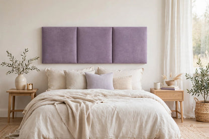 Pannello Imbottito da Parete 100cm - Modello SD - Su Misura H 30-100cm - Velluto Trinity 20 Colori
