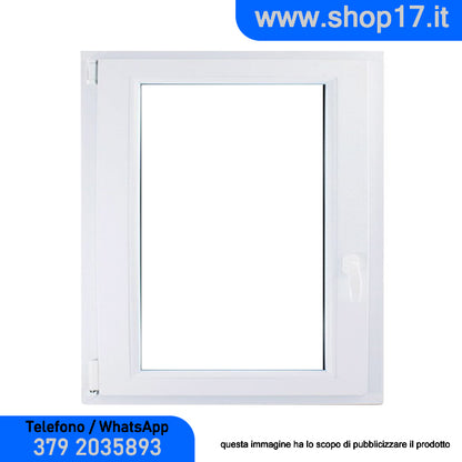 OFFERTA - cm 80 x 100 - Finestra in pvc bianca 1 anta (L 800 x H 1000 mm - cm 80x100)