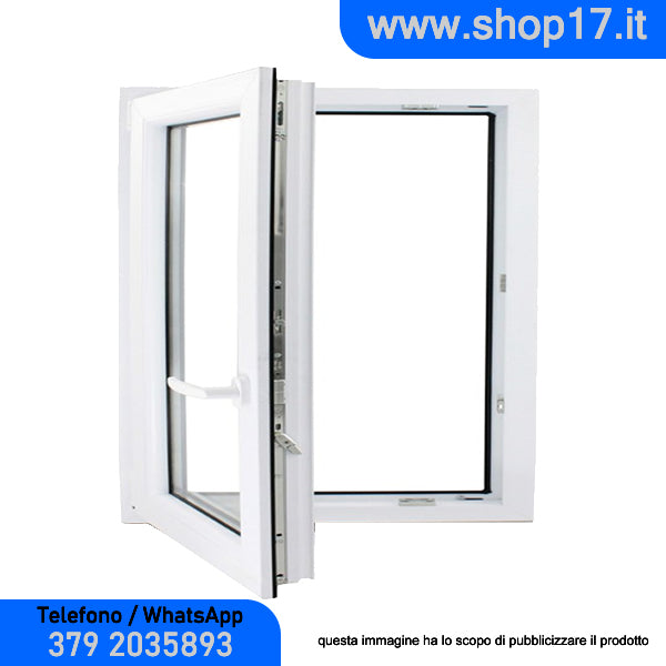 80 x 90 cm - Ventana PVC nogal 1 puerta - económica imitación madera ( –  Shop17