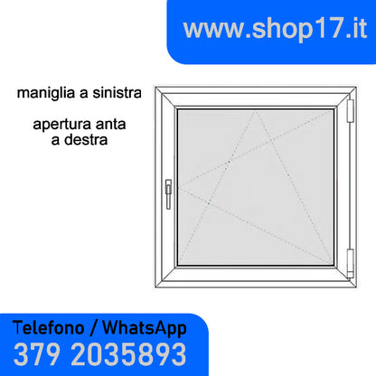 OFFERTA - cm 80 x 100 - Finestra in pvc bianca 1 anta (L 800 x H 1000 mm - cm 80x100)