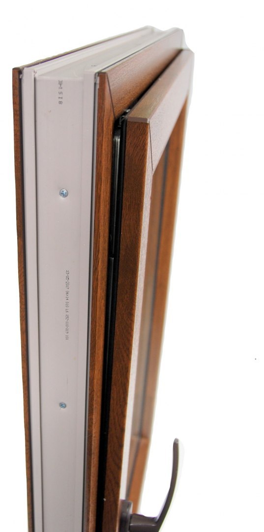 70 x 90 cm - Ventana PVC nogal 1 puerta - económica imitación madera (L 700 x H 900 mm - 70x90 cm)