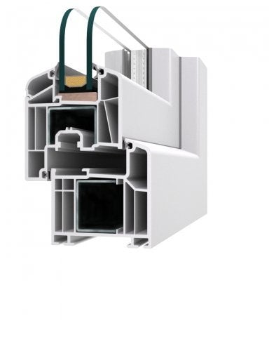 cm 80 x 100 - Finestra in pvc noce 1 anta - economica finto legno (L 800 x H 1000 mm - cm 80x100)
