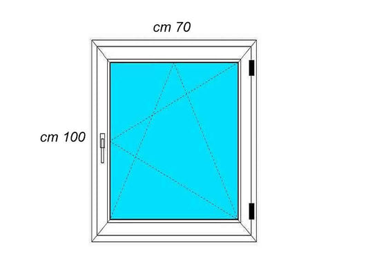 cm 70 x 100 - Finestra in pvc bianca 1 anta - economica (L 700 x H 1000 mm)