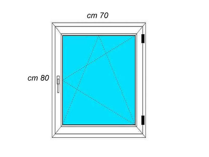 cm 70 x 80 - Finestra in pvc bianca 1 anta - economica (L 700 x H 800 –  Shop17