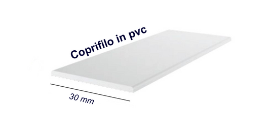 Coprifilo in pvc misura 30x2,5 mm colore Bianco