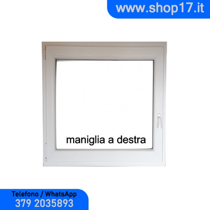 60 x 60 cm – Weißes PVC-Fenster 1 Tür – wirtschaftlich (L 600 x H 600 mm)