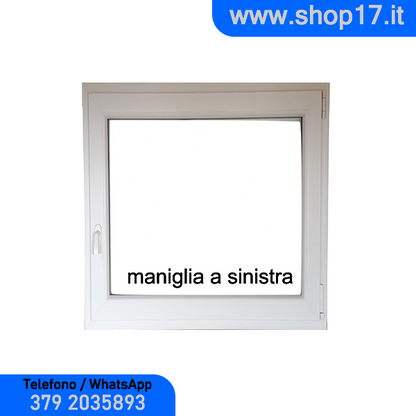 60 x 50 cm - Ventana PVC blanca 1 puerta - económica (L 600 x H 500 mm)